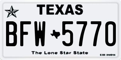TX license plate BFW5770