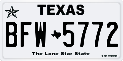 TX license plate BFW5772
