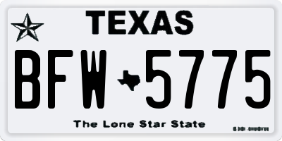 TX license plate BFW5775