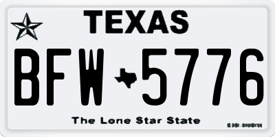 TX license plate BFW5776