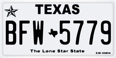 TX license plate BFW5779