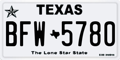 TX license plate BFW5780