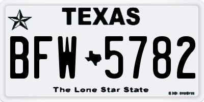 TX license plate BFW5782