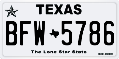 TX license plate BFW5786