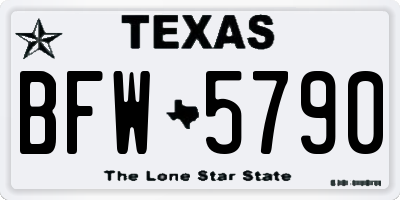 TX license plate BFW5790