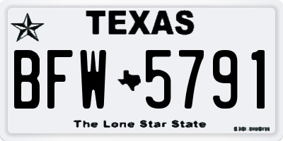 TX license plate BFW5791