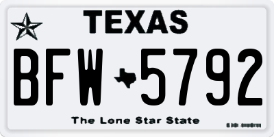 TX license plate BFW5792