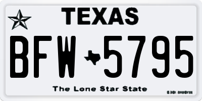 TX license plate BFW5795