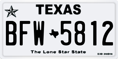 TX license plate BFW5812