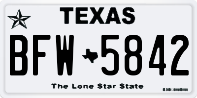 TX license plate BFW5842