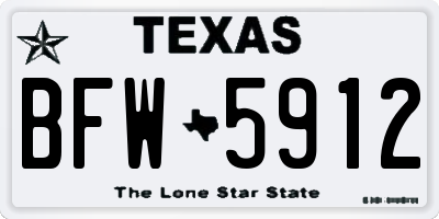 TX license plate BFW5912