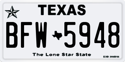 TX license plate BFW5948