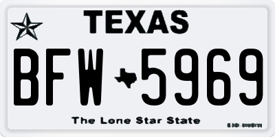 TX license plate BFW5969