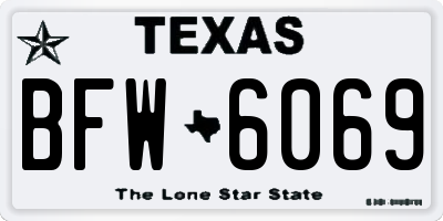 TX license plate BFW6069