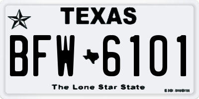 TX license plate BFW6101