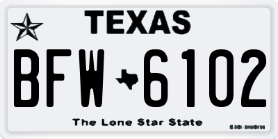TX license plate BFW6102