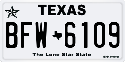 TX license plate BFW6109