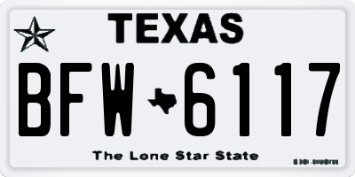TX license plate BFW6117