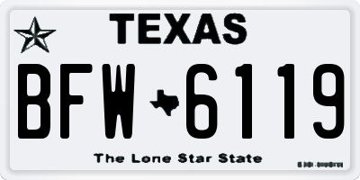 TX license plate BFW6119