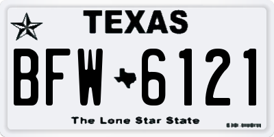 TX license plate BFW6121