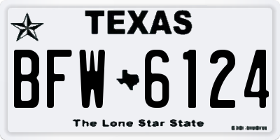 TX license plate BFW6124