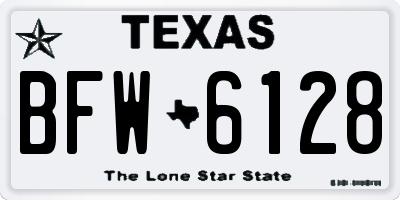 TX license plate BFW6128