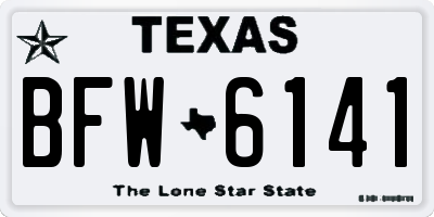TX license plate BFW6141