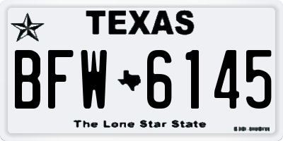 TX license plate BFW6145