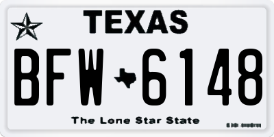 TX license plate BFW6148