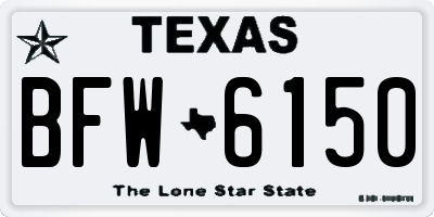 TX license plate BFW6150