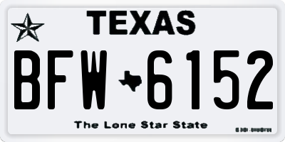 TX license plate BFW6152