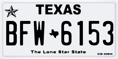TX license plate BFW6153