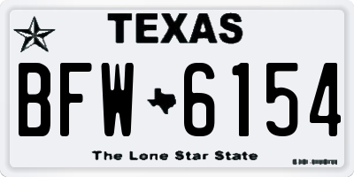 TX license plate BFW6154