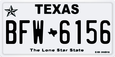 TX license plate BFW6156