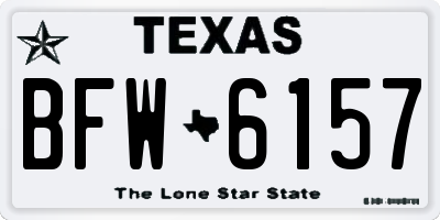 TX license plate BFW6157