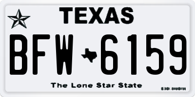TX license plate BFW6159