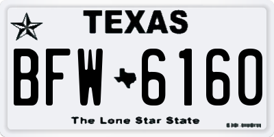 TX license plate BFW6160