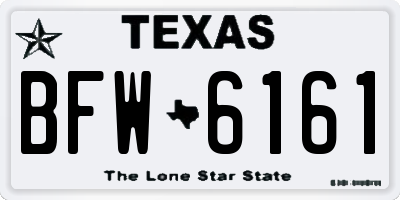 TX license plate BFW6161