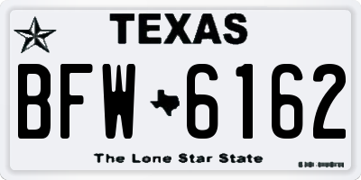 TX license plate BFW6162