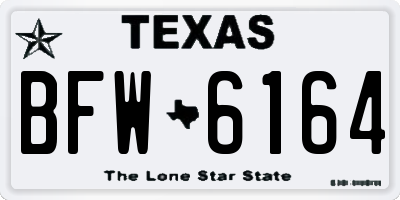 TX license plate BFW6164