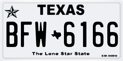 TX license plate BFW6166