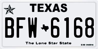 TX license plate BFW6168