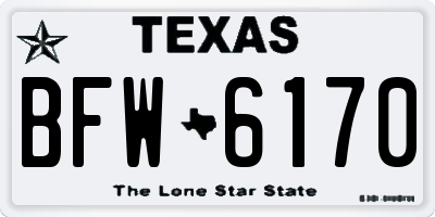 TX license plate BFW6170