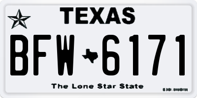 TX license plate BFW6171