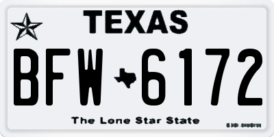 TX license plate BFW6172