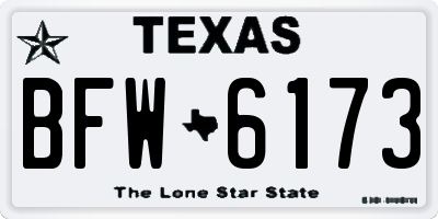 TX license plate BFW6173