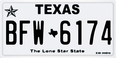 TX license plate BFW6174