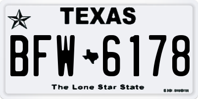 TX license plate BFW6178