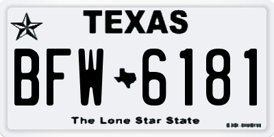 TX license plate BFW6181