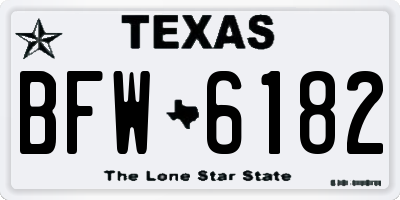 TX license plate BFW6182
